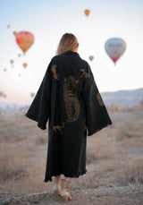 Hand Painted Tiger Kaftan Kimono — Organic Cotton