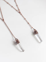 Quartz | Copper + Crystal Lariat Necklace