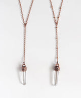 Quartz | Copper + Crystal Lariat Necklace