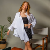 Double Layer White Muslin Cardigan Jacket