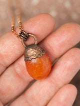 Carnelian Copper + Crystal Necklace
