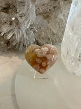 Natural Flower Agate Crystal Heart