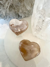Natural Flower Agate Crystal Heart