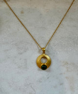 Gold Egyptian Emerald Circle Necklace