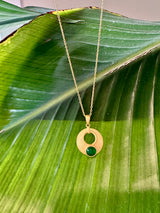 Gold Egyptian Emerald Circle Necklace