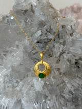 Gold Egyptian Emerald Circle Necklace