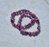 Pink Tourmaline Crystal Tumble Bracelet