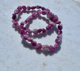 Pink Tourmaline Crystal Tumble Bracelet