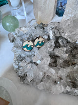 Ocean Wave Wood Earrings