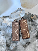 Monstera Leaf Wood Earrings
