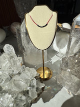 Panther Pride Necklace | Black Tourmaline on Red Silk