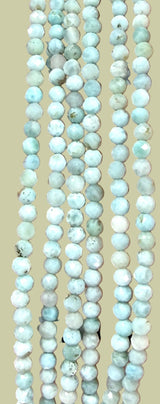 Tiny Faceted Larimar Anklet