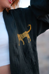 Hand Painted Tiger Kaftan Kimono — Organic Cotton