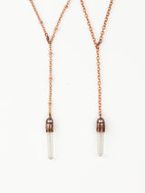 Quartz | Copper + Crystal Lariat Necklace